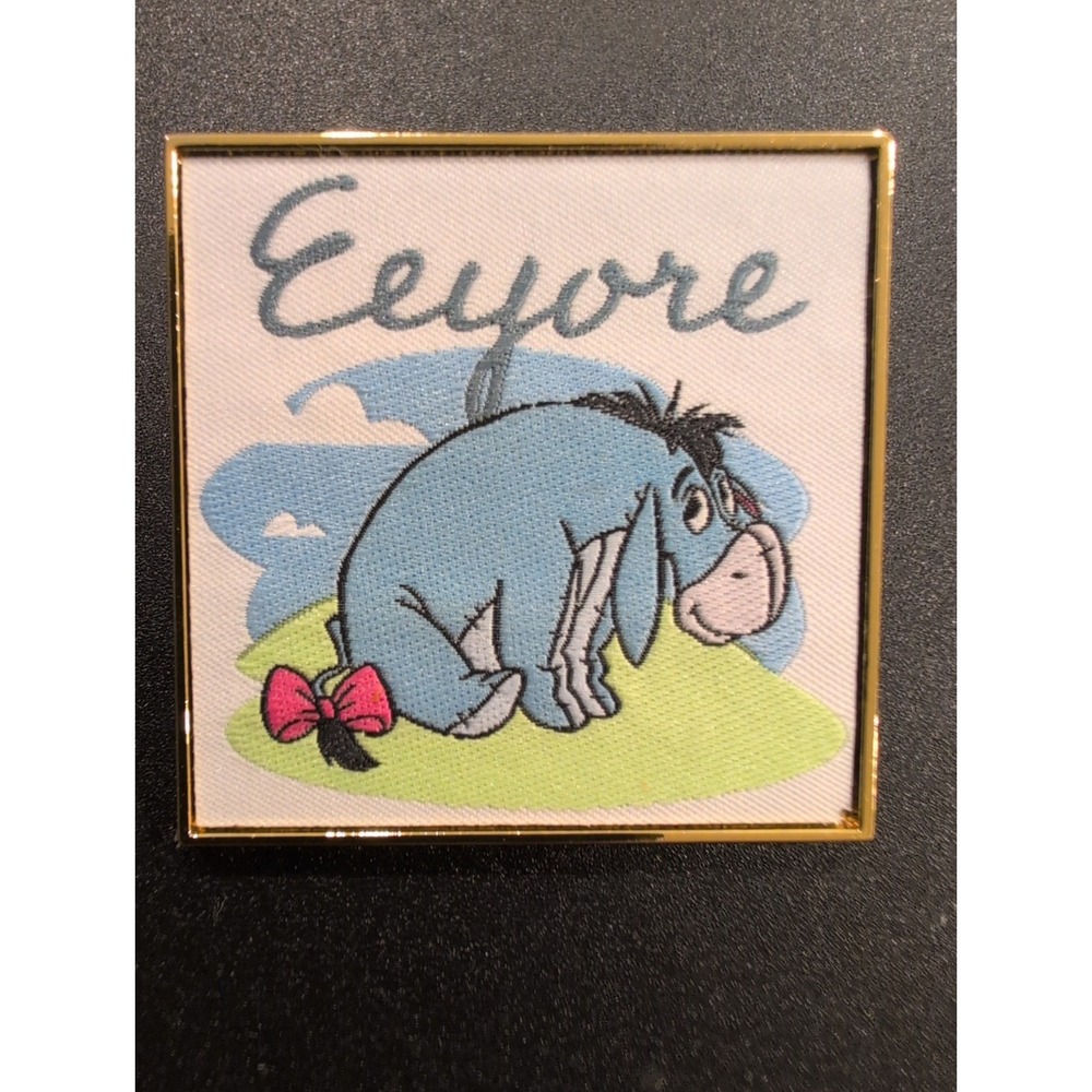 100 YEARS MONOGRAM BOXLUNCH DISNEY WINNIE THE POOH EMBROIDERED PIN - Eeyore New